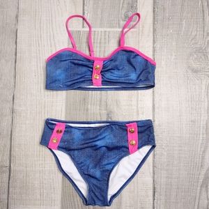 Jantzen Girls denim print tankini swimsuit set
